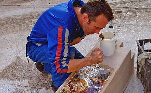 The River of Stone, a mosaic Scott created for the Cathedral of St Stephen in Brisbane. The River of Stone, a mosaic Scott created for the Cathedral of St Stephen in Brisbane.